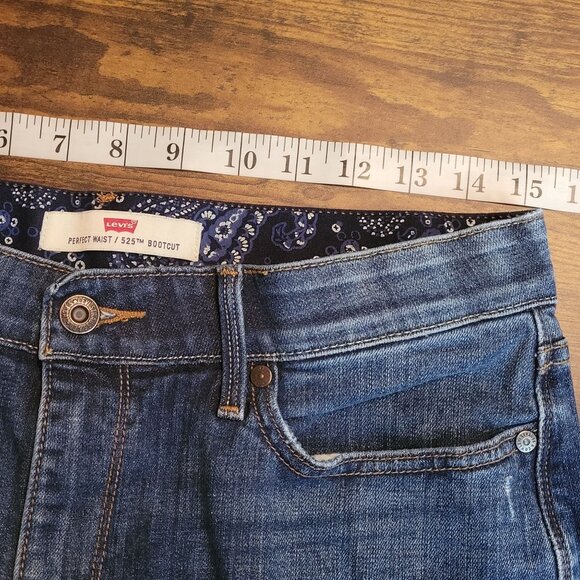 Levi's Jeans Size 10 Perfect Waist 525 Bootcut Mid Rise Button Flap Pockets - Picture 6 of 11